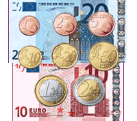 Euro Currency and Gold Coins
